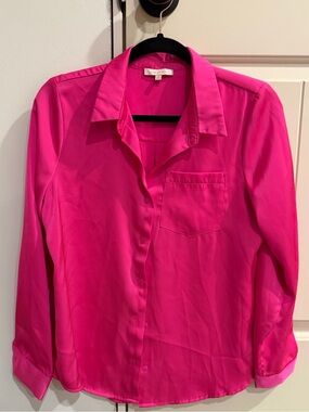 Skies Are Blue Hot Pink Button Down Shirt